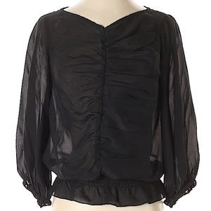 Ted Baker silk 3/4 sleeve ruched front blouse